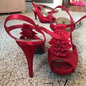 Red Fringe Heels